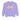 Elegantly designed violet colored Jesus Saves sweatshirt for women. Jesus saves lettering surrounded by beautiful flowers and butterflies. The sweatshirt if presented on a white background.